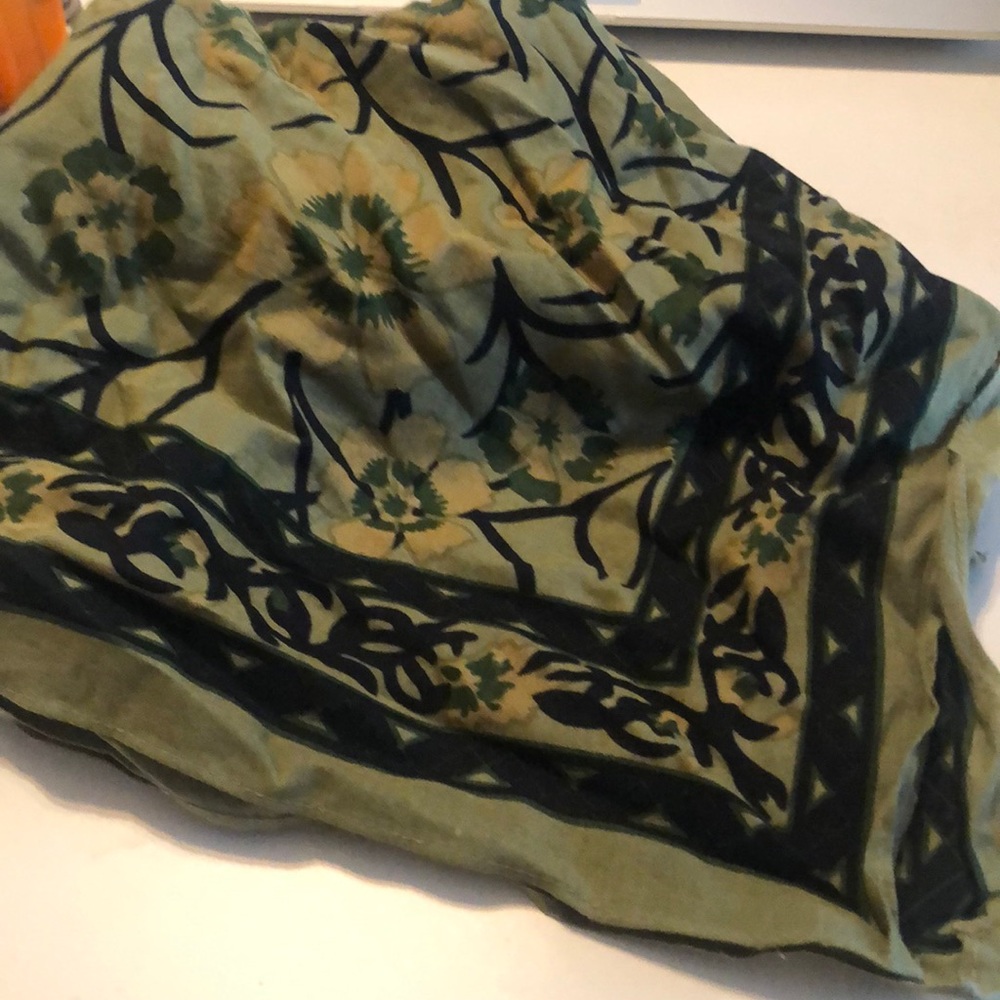 Free people FP square moss khaki green scarf